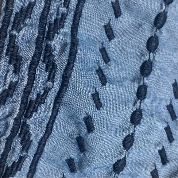 Crown & Ivy embroidered drawstring chambray shorts - Picture 6 of 6